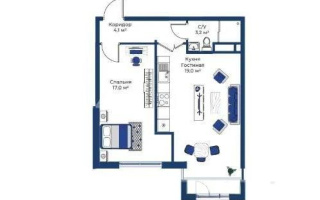 Продажа 2-комнатной квартиры, 43.4 м² - Продажа двухкомнатных квартир в монолитно-каркасном доме в Казахстане