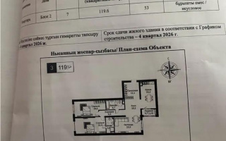 Продажа 3-комнатной квартиры, 119.6 м², ул. Байкадамова, дом  18а - Продажа  трехкомнатных квартир в Алматы с фото