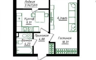 Продажа 1-комнатной квартиры, 38.6 м² - Продажа домов, коттеджей в Шахтинске