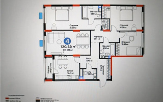 Продажа 4-комнатной квартиры, 121 м², ул. Е-117, дом  55 - Продажа  четырехкомнатных квартир в Астане без посредников