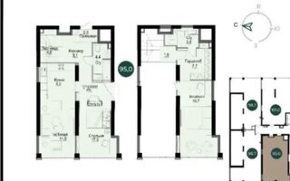 Продажа 3-комнатной квартиры, 95 м²