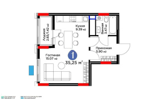 Продажа 1-комнатной квартиры, 32.25 м², ул. Е-915, дом  19 - Продажа  однокомнатных квартир в Астане