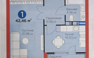 Продажа 1-комнатной квартиры, 42.3 м², мкр-н Гажайып, дом  5/2 - Продажа  однокомнатных квартир в новостройках Алматы без посредников с фото
