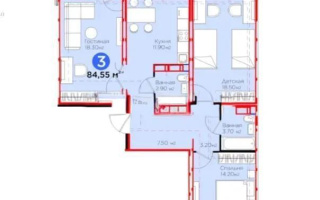 Продажа 3-комнатной квартиры, 84.55 м², ул. Е-511, дом  40 - Продажа  трехкомнатных квартир в Астане