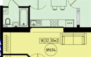 Продажа 1-комнатной квартиры, 32.3 м², ул. Кургальжинское шоссе, дом  37 - Продажа квартир в новостройках Астаны без посредников