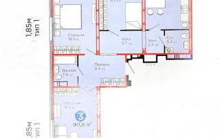 Продажа 3-комнатной квартиры, 90.8 м², ул. С-902, дом  8 - Продажа  трехкомнатных квартир в новостройках Астаны