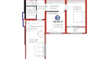 Продажа 3-комнатной квартиры, 66.9 м² - Продажа квартир в монолитном доме в Астане