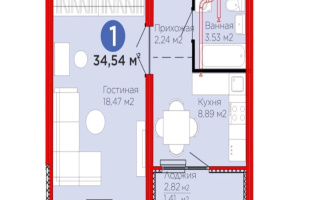 Продажа 1-комнатной квартиры, 34.54 м² - Продажа однокомнатных квартир в Казахстане - страница 7