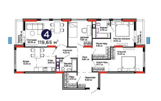 Продажа 4-комнатной квартиры, 119.65 м², ул. Бухар жырау, дом  31/1 - Продажа  четырехкомнатных квартир в Астане без посредников