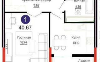 Продажа 1-комнатной квартиры, 40.67 м², ул. Е-882, дом  7 - Продажа  однокомнатных квартир в новостройках Астаны