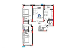 Продажа 3-комнатной квартиры, 106 м², ул. Рыскулова, дом  18 - Продажа  трехкомнатных квартир в Астане