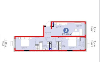 Продажа 3-комнатной квартиры, 67.45 м² - Продажа квартир в новостройках Алматы