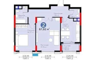 Продажа 2-комнатной квартиры, 68 м², ул. Рыскулова, дом  18 - Продажа  двухкомнатных квартир в новостройках Астаны