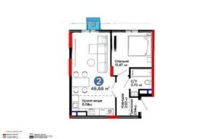 Продажа 2-комнатной квартиры, 46.68 м², пр. Туран, дом  57д - Продажа квартир в Казахстане