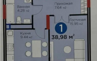 Продажа 1-комнатной квартиры, 38.98 м², ул. Бухар жырау, дом  33 - Продажа  однокомнатных квартир в Астане без посредников