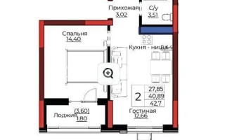 Продажа 1-комнатной квартиры, 42.54 м², ул. Е-908, дом  24 - Продажа квартир в новостройках Астаны