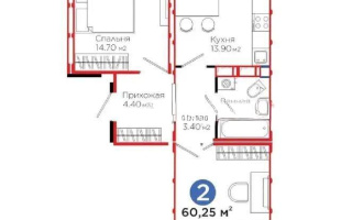 Продажа 2-комнатной квартиры, 60.25 м², ул. Е-103, дом  5 - Продажа  двухкомнатных квартир в новостройках Астаны без посредников