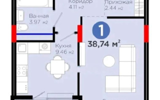 Продажа 1-комнатной квартиры, 39 м², ул. Е-900, дом  8 - Продажа квартир в Астане с фото