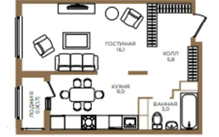 Продажа 1-комнатной квартиры, 34.4 м², пр. Райымбека, дом  590/15 - Продажа квартир в новостройках Алматы