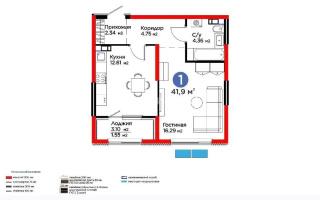 Продажа 1-комнатной квартиры, 42 м², ул. Тараз, дом  8/1 стр - Продажа  однокомнатных квартир в новостройках Алматы с фото
