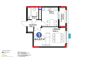 Продажа 1-комнатной квартиры, 44.63 м², пр. Аль-Фараби, дом  3/2 - Продажа  однокомнатных квартир в Астане с фото