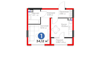 Продажа 1-комнатной квартиры, 34.12 м² - Продажа однокомнатных квартир от собственников в Алматы
