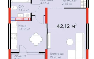 Продажа 1-комнатной квартиры, 42.5 м², пр. Райымбека, дом  219/2 - Продажа квартир в Алматы
