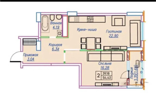 Продажа 2-комнатной квартиры, 55 м², пр. Туран, дом  39а - Продажа квартир в Астане