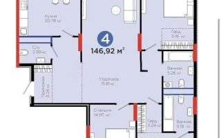 Продажа 4-комнатной квартиры, 146.92 м², пр. Мангилик Ел, дом  57 - Продажа  четырехкомнатных квартир в новостройках Астаны