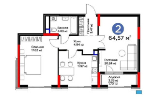 Продажа 2-комнатной квартиры, 63 м² - Продажа двухкомнатных квартир от собственников в Астане - страница 20