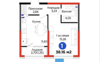 Продажа 1-комнатной квартиры, 38.16 м², ул. Тараз, дом  8/5 стр - Продажа  однокомнатных квартир в новостройках Алматы без посредников