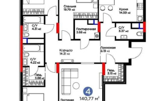 Продажа 4-комнатной квартиры, 140.77 м², ул. Е-899, дом  4н - Продажа  четырехкомнатных квартир в Астане без посредников с фото