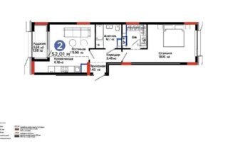 Продажа 2-комнатной квартиры, 52.01 м² - Продажа двухкомнатных квартир в монолитно-каркасном доме в Астане