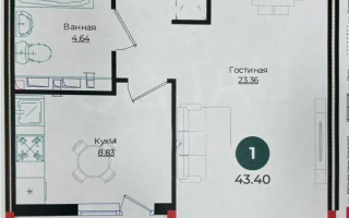 Продажа 1-комнатной квартиры, 43.4 м², ул. Е-882, дом  15 - Продажа квартир в Астане без посредников