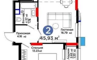 Продажа 2-комнатной квартиры, 45.93 м², ул. Е-796, дом  1 стр - Продажа квартир в новостройках Астаны с фото