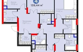 Продажа 4-комнатной квартиры, 139 м², ул. Рыскулова, дом  18 - Продажа  четырехкомнатных квартир в Астане с фото