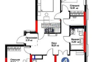 Продажа 4-комнатной квартиры, 107 м², пр. Туран, дом  57/1 - Продажа квартир в Астане