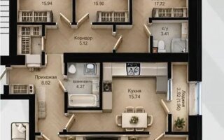 Продажа 4-комнатной квартиры, 125 м²