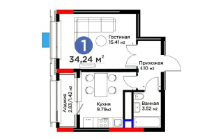 Продажа 1-комнатной квартиры, 34.7 м² - Продажа однокомнатных квартир от собственников в Астане