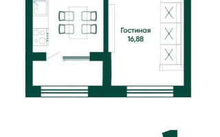 Продажа 1-комнатной квартиры, 42.6 м², ул. А-191, дом  4 - Продажа  однокомнатных квартир в новостройках Астаны без посредников с фото