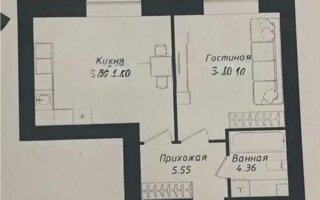 Продажа 1-комнатной квартиры, 45.51 м²