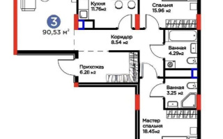 Продажа 3-комнатной квартиры, 90.53 м² - Продажа трехкомнатных квартир в блочном доме в Казахстане