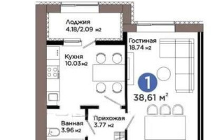 Продажа 1-комнатной квартиры, 38.61 м², пр. Улы Дала, дом  5 стр - Продажа  однокомнатных квартир в Астане с фото