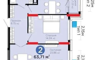 Продажа 2-комнатной квартиры, 63.71 м² - Продажа двухкомнатных квартир в блочном доме в Казахстане - страница 2