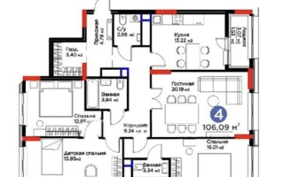 Продажа 4-комнатной квартиры, 107 м² - Продажа четырехкомнатных квартир в блочном доме в Казахстане