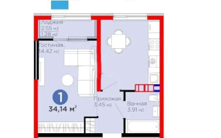 Продажа 1-комнатной квартиры, 34.14 м², мкр-н Гажайып, дом  11/17а - Продажа квартир в Казахстане