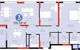 Продажа 3-комнатной квартиры, 113.74 м², ул. Бухар жырау, дом  20 - Продажа  трехкомнатных квартир в Астане с фото