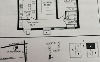 Продажа 2-комнатной квартиры, 61.91 м², пр. Райымбека, дом  162а - Продажа  двухкомнатных квартир в Алматы с фото
