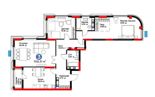 Продажа 3-комнатной квартиры, 110 м², ул. Рыскулова, дом  9 стр - Продажа  трехкомнатных квартир в новостройках Астаны