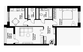 Продажа 2-комнатной квартиры, 64.1 м², пр. Кошкарбаева, дом  54а - Продажа квартир в Астане без посредников с фото